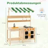 COSTWAY Matschküche Kinder Outdoor, Kinderküche Tannenholz Produktbild-Vorschau 2