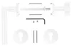 An exploded view of a door handle set and its components, laid out on a white background. Produktbild-Vorschau