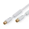 VALUE Antennenkabel mit Ferrite ST / BU, weiß, 5 m Produktbild-Vorschau 1