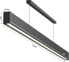 A black LED pendant light with dimensions indicated by measurement lines and text. Produktbild-Vorschau