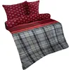 Teddyplüsch Mikrofaser Bettwäscheset 200x200cm Rot Grau Produktbild-Vorschau 2
