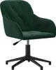vidaXL Chaise de bureau pivotante vert foncé velours Voir les images du produit 1