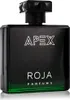 A black perfume bottle with green accents at the bottom, featuring white text. Produktbild-Vorschau
