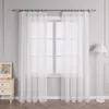 Vorhang einfarbig Voile Gardine mit Kräuselband Produktbild-Vorschau 1