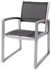 A single outdoor chair with armrests on a white background. Produktbild-Vorschau
