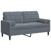 vidaXL 2-Sitzer-Sofa mit Zierkissen Dunkelgrau 140 cm Samt Produktbild-Vorschau 1