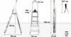 Multiple views of a ladder with dimensions and weight capacity indicated. Náhľad obrázku produktu