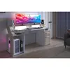 Bureau Gaming LED Silver, 178 x 88 x 68 cm,Reproduction Voir les images du produit 3