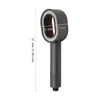 A grey shower head with a red inner ring and a silver outer ring, with dimensions indicated. Podgląd zdjęcia produktu