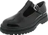 A black patent leather T-strap shoe with a thick platform sole. Produktbild-Vorschau