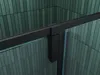A close-up view of a shower enclosure's sliding mechanism against a tiled wall. Produktbild-Vorschau