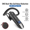 A product image for a Bluetooth headset, featuring the headset itself, a charging case, and marketing text highlighting its features. Podgląd zdjęcia produktu