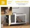 PawHut Drevená klietka pre králiky s výbehom, kolieskami a Náhľad obrázku produktu 6