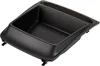 A black plastic storage compartment with a textured bottom, designed for a car dashboard. Produktbild-Vorschau