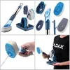 A collage of images showing a dish brush set with interchangeable heads and a dispenser, demonstrating its use and components. Anteprima dell’immagine prodotto