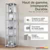 K-Möbel Vitrine en verre debout en aluminium / argent Voir les images du produit 2