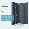 doporro Cabine de Douche en Angle Transparent 90x80x190cm Voir les images du produit 8