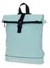 A mint green rucksack with black accents is shown against a white background. Produktbild-Vorschau