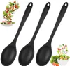 set di 3 cucchiai da cucina in silicone nero 27cm cucchiaio Anteprima dell’immagine prodotto 1