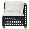 Garten-Ecksofa mit Kissen Schwarz Poly Rattan Produktbild-Vorschau 4