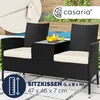 Banc de jardin en polyrotin 2 places avec coussins table Voir les images du produit 2