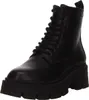 A black lace-up boot with a thick platform sole is shown against a white background. Náhľad obrázku produktu