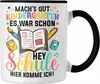 Trendation - Tschüss Kinderkarten Hallo Grundschule Tasse Produktbild-Vorschau 1