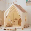 Kinder Spielhaus Beige 130 x 120 x 100 cm Spielzelt mit Produktbild-Vorschau 7