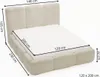 A bed frame with a mattress, showing dimensions. Produktbild-Vorschau
