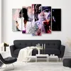 5-teiliges leinwandbild amy winehouse 100x70 cm Feeby lila Produktbild-Vorschau 3