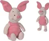Two plush toys of the character Piglet from Winnie the Pooh are shown against a white background. One is sitting and the other is standing. Voir les images du produit