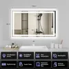 Miroir de salle de bain Puluomis 100x60 anti-buée avec Voir les images du produit 4