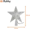 A clear product shot of a star-shaped Christmas tree topper with dimensions indicated. Náhľad obrázku produktu