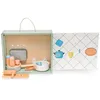 A wooden toy kitchen set with accessories, folded open. Anteprima dell’immagine prodotto