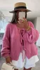 ASKSA Damen Strickjacke Schleife Vorne Strick Cardigan Produktbild-Vorschau 5