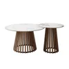 2-in-1-Couchtischset MARISE, weißer Marmor/Nussbaum Produktbild-Vorschau 1