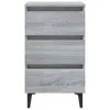 vidaXL Nachttisch mit Metallbeinen Grau Sonoma 40x35x69 cm Produktbild-Vorschau 3