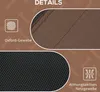 Close-up views of fabric textures with text labels. Produktbild-Vorschau