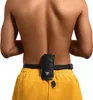 A person's lower back and waist are shown, wearing yellow shorts and a black belt with a black pouch attached. Podgląd zdjęcia produktu