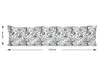 A long pillow with a floral pattern is shown horizontally against a white background, with measurement indicators. Produktbild-Vorschau