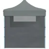 A front view of a gray party tent with three side walls, shown on a white background. Náhled obrázku produktu