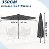 350 cm aluminium parasol met handkurbel, UV-bescherming 40+ Productafbeelding-voorbeeld 2