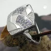 Ring Damenring Viereck mit Muster Zirkonia lila weiß 925 Produktbild-Vorschau 2