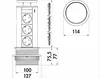 Technical drawing with dimensions of a pop-up power outlet. Anteprima dell’immagine prodotto