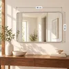 LunaMirror Theo 90 x 60 cm, miroir mural rectangulaire à coins arrondis, cadre rainuré en aluminium, argenté – 1 Voir les images du produit