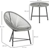 Outsunny Polyrattan Gartenmöbel Set, Outdoor Lounge Produktbild-Vorschau 3