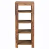 A tall, narrow wooden bookshelf with five shelves against a white background. Podgląd zdjęcia produktu