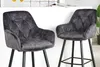 Design Barhocker MILANO grau Samt Barstuhl mit Chesterfield Produktbild-Vorschau 4