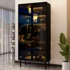 Merax Vitrine mit LED Beleuchtung, Glasschrank mit Produktbild-Vorschau 1
