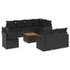 vidaXL 9-tlg. Garten-Sofagarnitur mit Kissen Schwarz Poly Produktbild-Vorschau 1